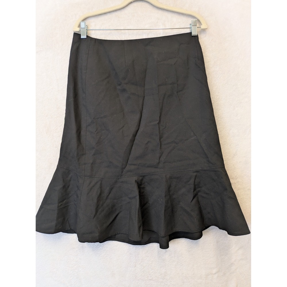 i.e. Women's Size 12 Black Wool Blend Flounce Hem‎ Mermaid Midi Skirt